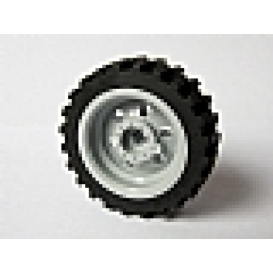 light bluish gray wheel 30mm d x 14mm with black tire 43.2 x 14 offset tread 56904 56898
