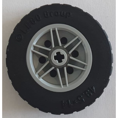 light bluish gray wheel 30mm d x 14mm with black tire 49.5 x 14 56904 70490