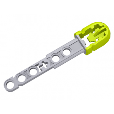 light bluish gray projectile arrow liftarm shaft with molded lime flexible rubber hollow end pattern