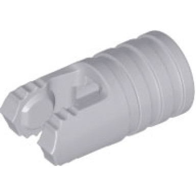 light bluish gray hinge cylinder 1 x 2 locking with 2 fingers and axle hole on ends without slots