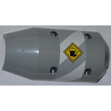 light bluish gray vehicle tipper drum 3 x 6 x 10 half with 4 pin holes and bucket and trowel on sign pattern model right sticker - set 60018