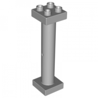 light bluish gray duplo support column 2 x 2 x 6 round with open latticed back
