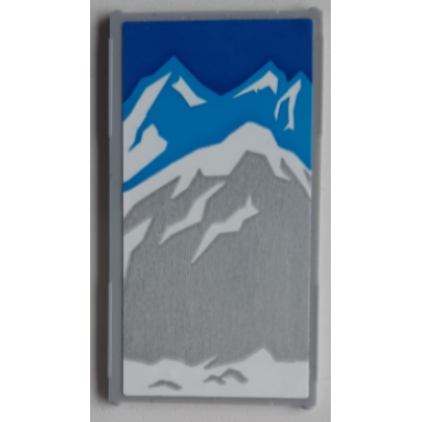 light bluish gray glass for window 1 x 4 x 6 with blue sky dark azure and light bluish gray mountains pattern sticker - set 60200