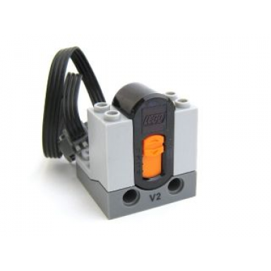light bluish gray electric power functions receiver unit with dark bluish gray bottom and black v2 print version 2