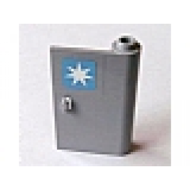 light bluish gray door 1 x 3 x 4 right - open between top and bottom hinge with maersk star logo pattern sticker - set 10219