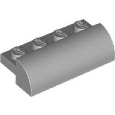 light bluish gray slope curved 2 x 4 with 4 recessed studs