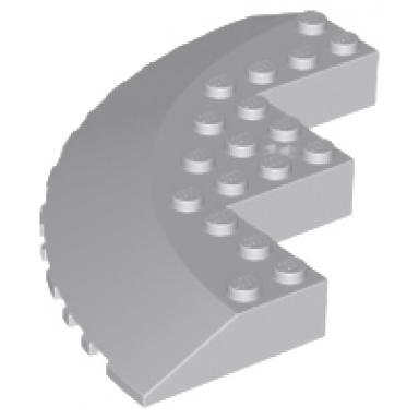 light bluish gray brick round corner 10 x 10 with slope 33 edge axle hole facet cutout