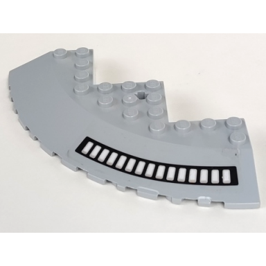 light bluish gray brick round corner 10 x 10 with slope 33 edge axle hole facet cutout with large vent pattern model left side sticker - set 7678