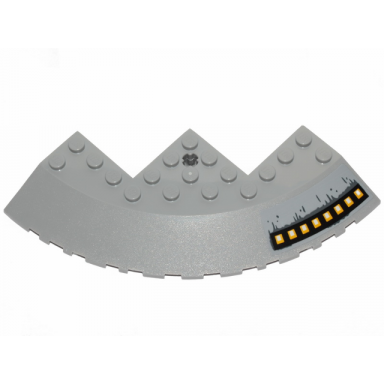 light bluish gray brick round corner 10 x 10 with slope 33 edge axle hole facet cutout with sw outlet nozzles pattern model left side sticker - set 75233
