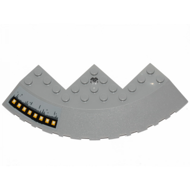 light bluish gray brick round corner 10 x 10 with slope 33 edge axle hole facet cutout with sw outlet nozzles pattern model right side sticker - set 75233