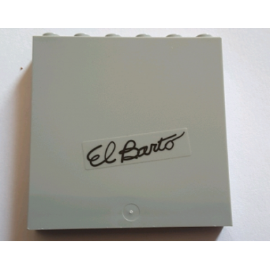 light bluish gray panel 1 x 6 x 5 with black el barto pattern sticker - set 71016