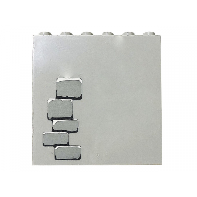 light bluish gray panel 1 x 6 x 5 with bricks pattern 1 sticker - set 71040