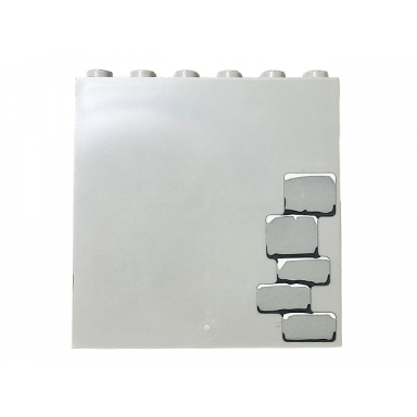 light bluish gray panel 1 x 6 x 5 with bricks pattern 2 sticker - set 71040