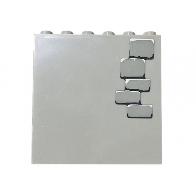 light bluish gray panel 1 x 6 x 5 with bricks pattern 3 sticker - set 71040