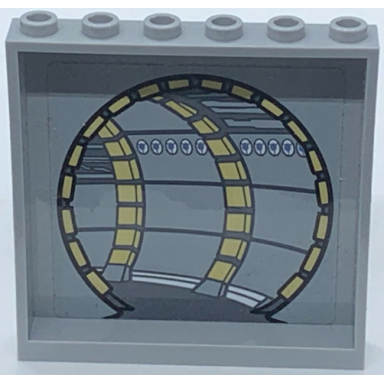 light bluish gray panel 1 x 6 x 5 with sw millennium falcon corridor pattern 2 on inside sticker - set 75192