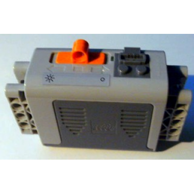 light bluish gray electric 9v battery box 4 x 11 x 7 pf with * and o pattern sticker - set 8297