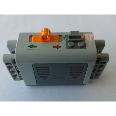light bluish gray electric 9v battery box 4 x 11 x 7 pf with green and red arrows pattern sticker - set 42008