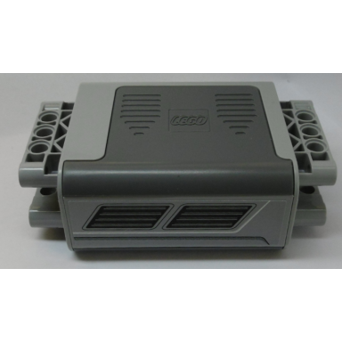 light bluish gray electric 9v battery box 4 x 11 x 7 pf with black grille pattern sticker - set 42095
