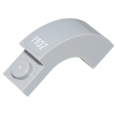 light bluish gray arch 1 x 3 x 2 curved top with white 1902 on light bluish gray background pattern sticker - set 10299