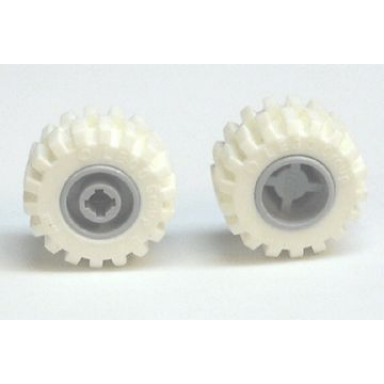 light bluish gray wheel 11mm d x 12mm hole notched for wheels holder pin with white tire offset tread small wide raised groove 6014b 60700