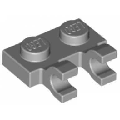 light bluish gray plate modified 1 x 2 with 2 u clips horizontal grip