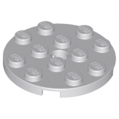 light bluish gray plate round 4 x 4 with hole