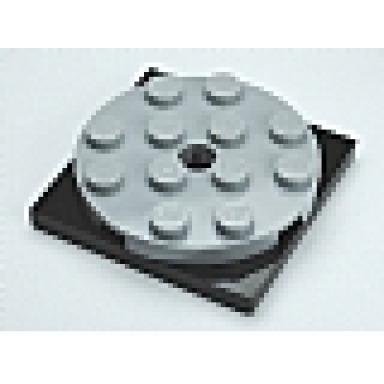 light bluish gray turntable 4 x 4 x 2 3 with black square base free-spinning 60474 61485