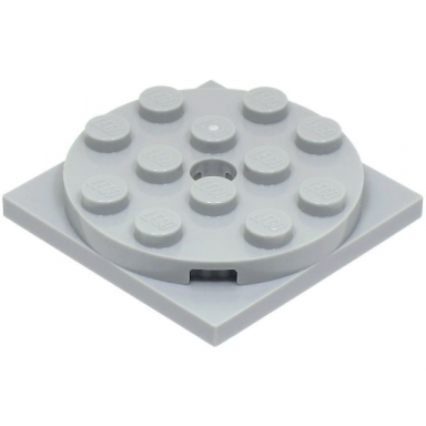 light bluish gray turntable 4 x 4 x 2 3 with light bluish gray square base free-spinning 60474 61485