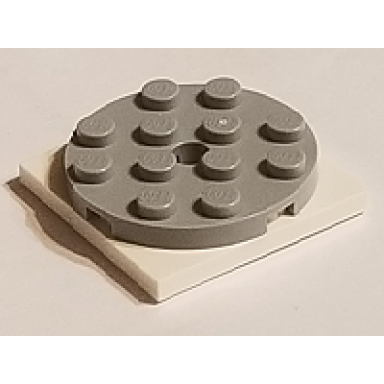 light bluish gray turntable 4 x 4 x 2 3 with white square base free-spinning 60474 61485
