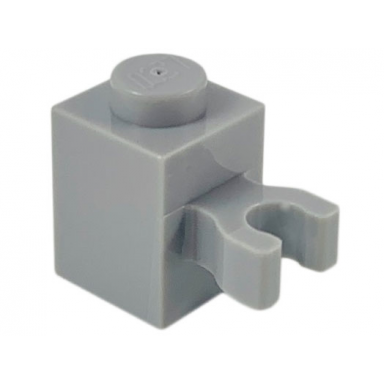 light bluish gray brick modified 1 x 1 with u clip vertical grip - solid stud