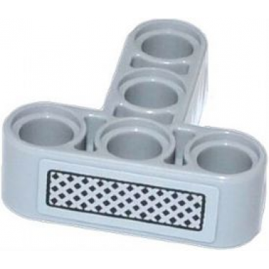 light bluish gray technic liftarm modified t-shape thick 3 x 3 with grille pattern sticker - set 42023