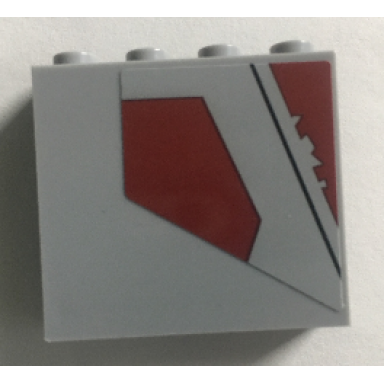 light bluish gray panel 1 x 4 x 3 with side supports - hollow studs with black line and dark red pattern model right side sticker - set 75157