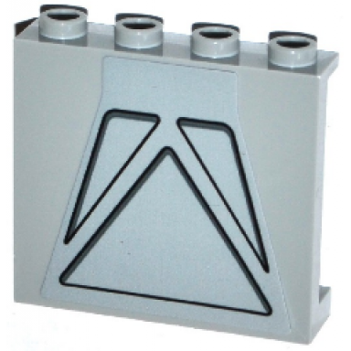 light bluish gray panel 1 x 4 x 3 with side supports - hollow studs with 3 triangular depressions pattern sticker - set 75139