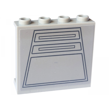 light bluish gray panel 1 x 4 x 3 with side supports - hollow studs with sw wall panels with dark bluish gray trapezoids and rectangles pattern sticker - set 75324