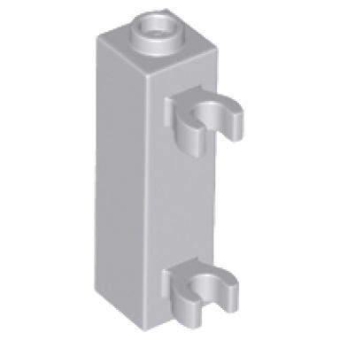 light bluish gray brick modified 1 x 1 x 3 with 2 clips vertical grip - hollow stud