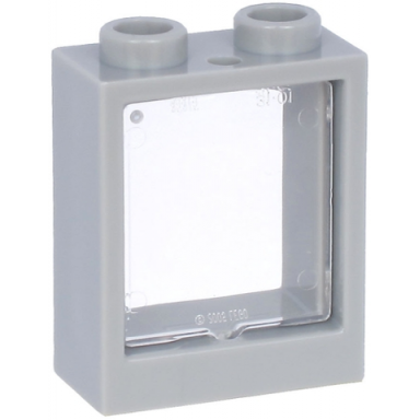 light bluish gray window 1 x 2 x 2 flat front with trans-clear glass 60592 60601