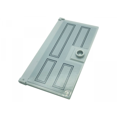 light bluish gray door 1 x 4 x 6 with stud handle with 4-panel door pattern sticker - set 21328