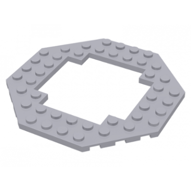 light bluish gray plate modified 10 x 10 octagonal with 6 x 6 open center