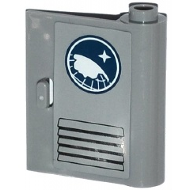 light bluish gray door 1 x 3 x 3 right - open between top and bottom hinge with arctic explorer logo and vents pattern sticker - set 60035
