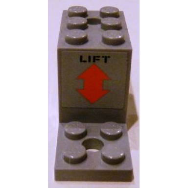 light bluish gray bracket 5 x 2 x 2 1 3 with 2 holes with lift and orange double arrow pattern sticker - set 4210