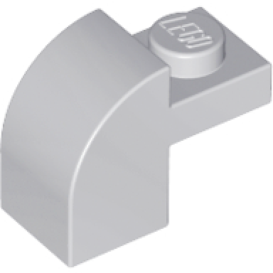 light bluish gray slope curved 2 x 1 x 1 1 3 with recessed stud