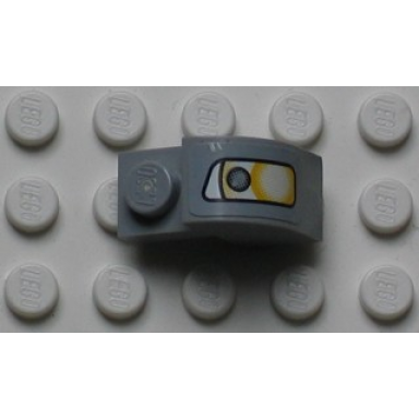 light bluish gray slope curved 2 x 1 x 1 1 3 with recessed stud with headlight pattern model left side sticker - set 8654