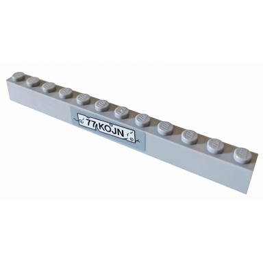 light bluish gray brick 1 x 12 with 77kojn pattern sticker - set 76078