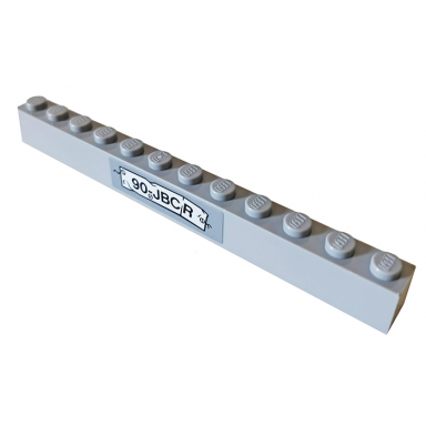 light bluish gray brick 1 x 12 with 90-jbcr pattern sticker - set 76078