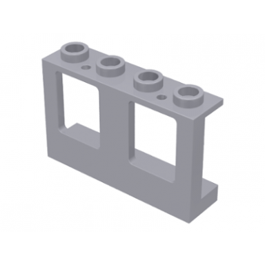light bluish gray window 1 x 4 x 2 plane single top hole and single bottom hole for glass
