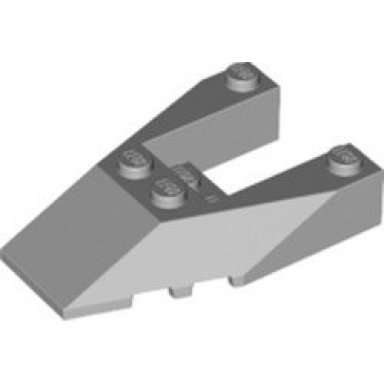 light bluish gray wedge 6 x 4 cutout with stud notches