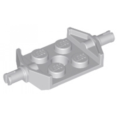 light bluish gray plate modified 2 x 2 with wheels holder wide and hole