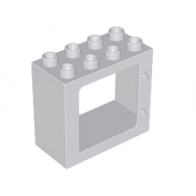 light bluish gray duplo door window frame 2 x 4 x 3 flat front surface completely open back