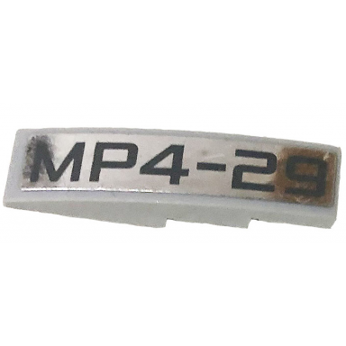 light bluish gray slope curved 4 x 1 with black mp4-29 on silver mirrored background pattern model right side sticker - set 75911