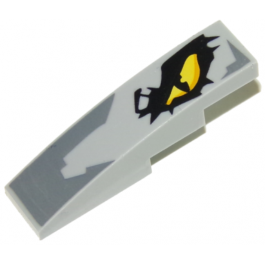 light bluish gray slope curved 4 x 1 with dragon eye pattern model left side